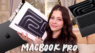 MacBook Pro UNBOXING and setup space black m3 pro chip 💻🖤 [upl. by Eenttirb343]