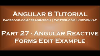 Angular reactive forms edit example [upl. by Soinotna]