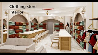 Clothing Store interior design  3d walkthrough [upl. by Warram]