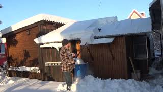 Roof snow clearing and troly repair [upl. by Yojenitsirk]