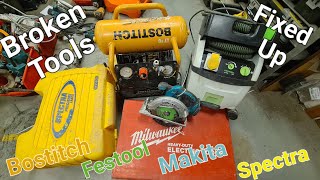 Repairing broken Makita bostitch festool milwaukee and spectra tools that need fixed [upl. by Ecargyram]