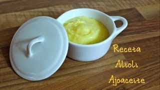 Cómo hacer ALIOLI Ajoaceite 👍 1 RECETA CASERA ALL I OLI [upl. by Nonnaer836]