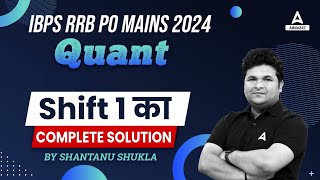 IBPS RRB PO Mains Exam Analysis 2024  Shift 1 Complete Solutions  By Shantanu Shukla [upl. by Meldon]