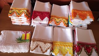 Encomenda Concluída 🙏 50 Panos de Prato com Barrados em Crochê 😍 semprecirculo crochefile [upl. by Nnalyrehc]