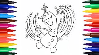 Draw Cute OLAF from Frozen  Colouring Pages  frozen olaf disney disneyjunior art elsa [upl. by Aymer]