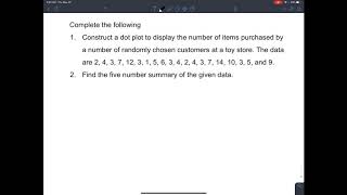 Creating a Dot Plot  Five Number Summary [upl. by Kriste]