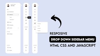 Responsive Sidebar Menu using HTML CSS and JavaScript  Dropdown Side Navigation Bar [upl. by Ecinaj]