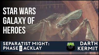 SWGOH Guide to Defeating the Acklay with Mostly Lowgear Geos [upl. by Ettenad]