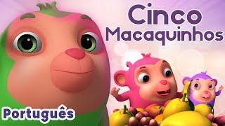 cinco macacos pequenos  canção de macaco I Canções infantis I Videogyan Português [upl. by Halsy]