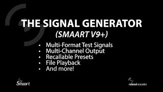 Smaart  The Signal Generator v95 [upl. by Aisetal]