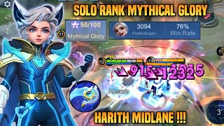 SOLO RANK MYTHICAL GLORY HARITH MIDLANE  HARITH Surzz AS 3000 MATCH  HARITH TOP 1 GLOBAL  MLBB [upl. by Berl]