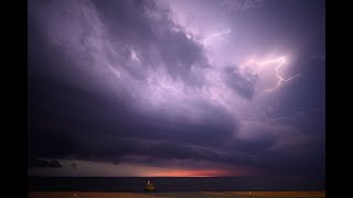 August 27 2024 Intense Storms Over Lake Michigan Time lapse take 2 [upl. by Niwhsa]