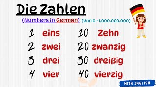 Numbers in German with English A1🗓️  1 to 1 billion  a1 Learn German for beginners  Must Know [upl. by Lamiv349]