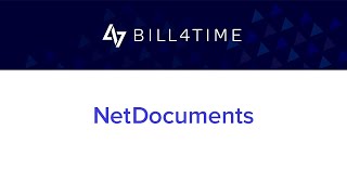 NetDocuments  Bill4Time  Integration [upl. by Ardin]