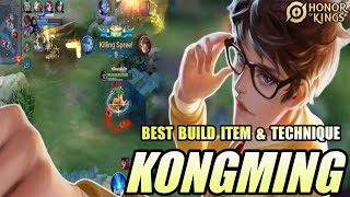 KONGMING Honor of Kings HOK best build item amp technique in mid lane role  pro player gameplay [upl. by Ahseram]