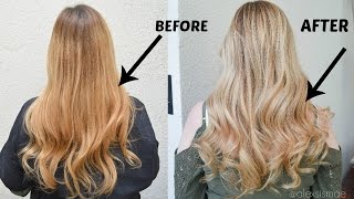 How to Neutralize Brassy Hair to a Gorgeous Blonde [upl. by Cinamod29]