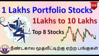 1 Lakhs Portfolio Stocks  1 Lakhs to 10 Lakhs Top 8 long term investment Stocks  Savings in Tamil [upl. by Havens]