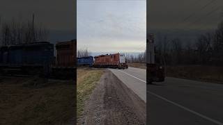 That Is A Loud And Long Train Horn On That SD9 Locomotive In Howard WI trainhorn trains [upl. by Yenruoc168]