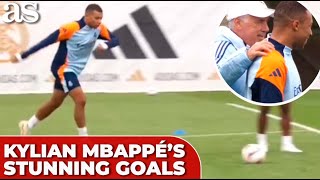 KYLIAN MBAPPÉ turns up the heat in REAL MADRID training with STUNNING GOALS [upl. by Karole]