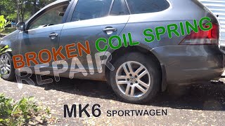 Golf MK6 Broken coil spring repair [upl. by Jerome]