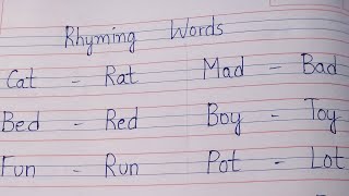 Rhyming Words in English Rhyming Words for kids Learn and Read Rhyming words for kindergarten [upl. by Cinnamon]