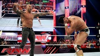 Batista attacks Alberto Del Rio Raw Jan 20 2014 [upl. by Meghan]