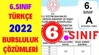 6Sınıf 2022 Bursluluk Sınavı Soru ve Cevapları  6Sınıf Türkçe Bursluluk Soru ve Çözümleri [upl. by Annaillil]