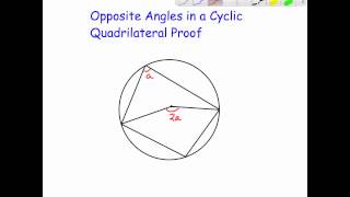 Angles in a Cyclic Quadrilateral Proof [upl. by Sabsay]