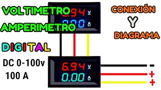 🔴COMO se conecta fácilmente un Voltímetro Amperímetro 100v 100A para fuente de alimentación [upl. by Assenav]