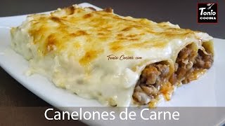 CANELONES DE CARNE paso a paso deliciosos 🥩  Receta fácil TonioCocina [upl. by Gruver]