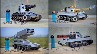 4 Best Powerful mini Cannnon Tanks  KV2 Object 703 II TOS1A Tiger I [upl. by Ennovyhc]