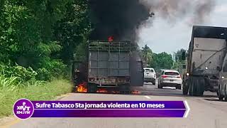 Sufre Tabasco 5ta jornada violenta en 10 meses [upl. by Aleafar854]