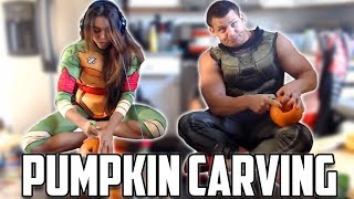 TYLER1 amp MACAIYLA PUMPKIN CARVING [upl. by Sukin]