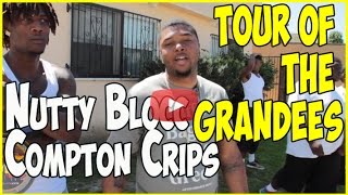 Nutty Blocc Compton Crip tour of Grandees area with Bay Locc Geechi Gotti amp Hacc 3 pt1of2 [upl. by Linden495]