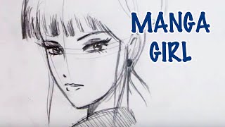 How To Draw a Manga Girl Step by Step [upl. by Anesor104]