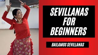 Como bailar Sevillanas lentas Dance Flamenco Sevillanas slow version for beginners [upl. by Hillyer]