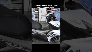 YAMAHA AEROX 155 S ABS SEAT UNDERSEAT COMPARTMENT CAPACITY  DUDE YMARTV [upl. by Achilles]