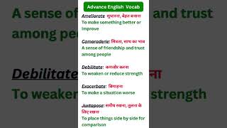 Advance English Vocabulary words dailywords english englishvocabularywords [upl. by Yenffit223]