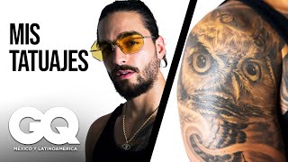 Maluma nos explica el significado de sus tatuajes  GQ México y Latinoamérica [upl. by Idnal341]