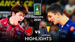 PERUGIA vs TRENTINO  Highlights  Supercoppa FINAL 2024 [upl. by Yednarb]