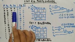 Three Bit Parity Generator and Checker  Digital Circuits and Logic Design [upl. by Sergu]