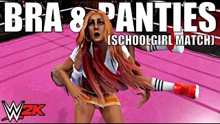 Bra amp Panties School Girl Match  Becky Lynch vs Kairi Sane [upl. by Libys]