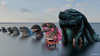 GODZILLA Head Size Comparison 3D  MINILLA VS GODZILLA EARTH [upl. by Hassett466]