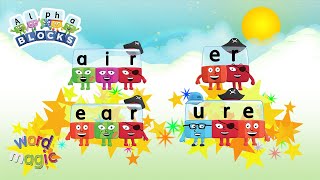 Word Magic  Letter Teams  AIR EAR URE ER  Learn to Spell  officialalphablocks [upl. by Rip]