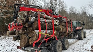 Schneebruch Aufarbeiten mit Steyr Kompakt und Krpan Rückewagen Teil 1 [upl. by Nedia]