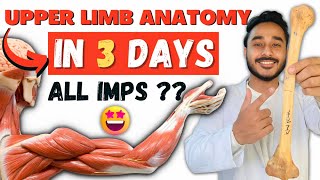 Upper Limb In 3 Days  All Important Topics Of Upper Limb Anatomy  upper limb important topics [upl. by Ainek932]