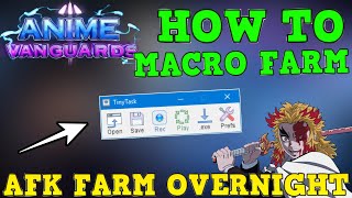 Anime Vanguards How To AutoFarm GemsTraits Overnight FREE MACRO TUTORIAL [upl. by Edyth]