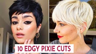 10 Edgy Pixie Haircut And Hairstyles  Short Haircut 2023 [upl. by Yuh]