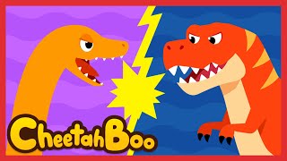 Tyrannosaurus vs Elasmosaurus  Dinosaurs  Nursery rhymes  Kids song  Cheetahboo [upl. by Camel554]