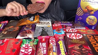 ASMR EATING KITKATMUNCHDIARYMILK SILKAMUL DARK CHOCHOLATELONDON DIARY ICECREAM CHOCOLATE PARTY [upl. by Adialeda]